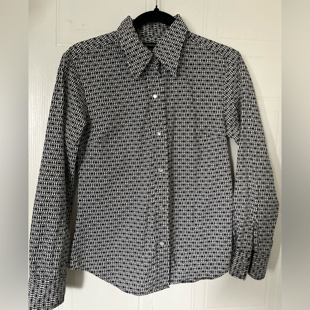 Club Monaco Pattern Print Button-down Collared Shirt